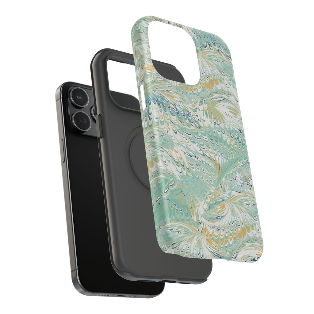 Mint Green Marbled Swirl Phone Case - Dual Layer
