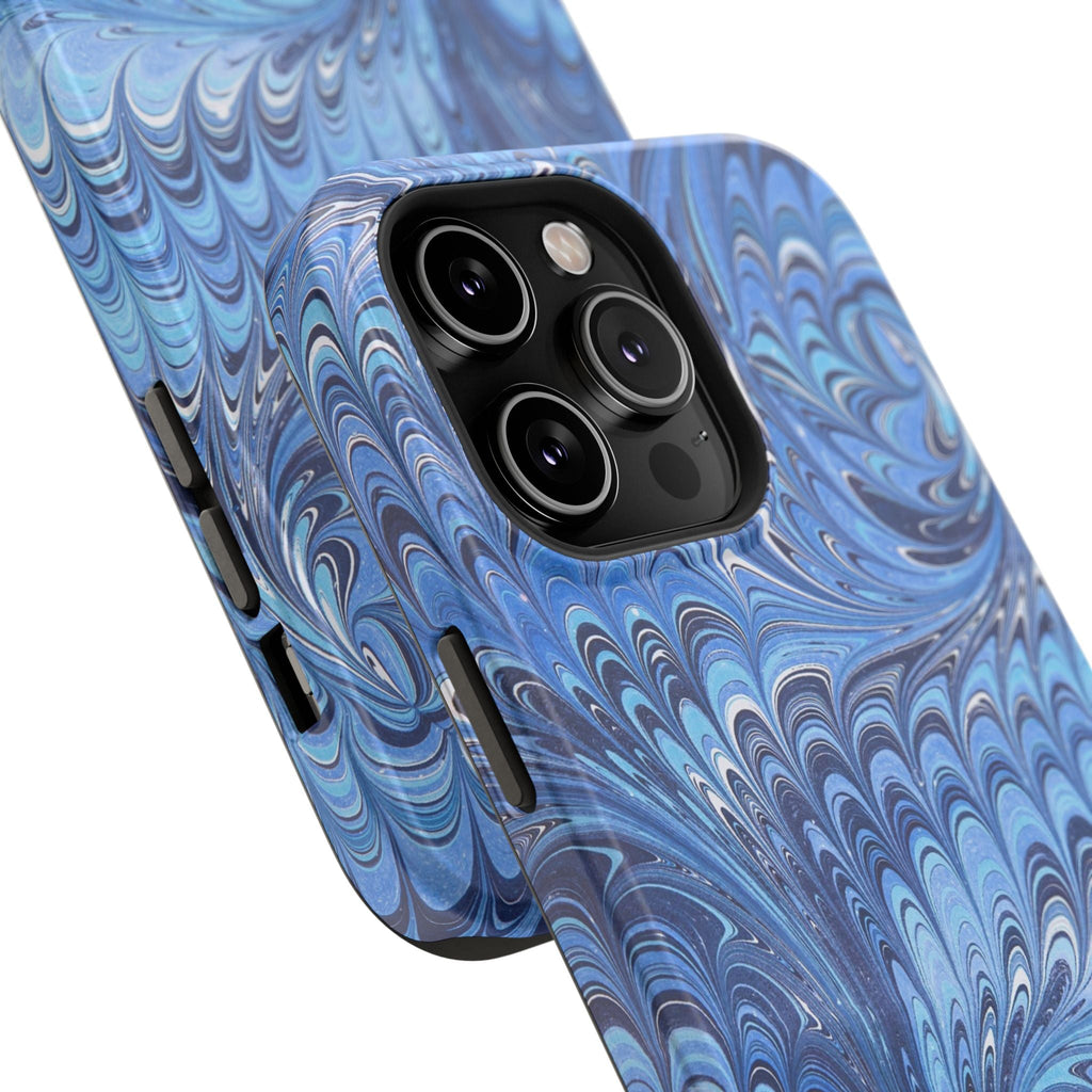 Blue Marbled Swirl Phone Case - Dual Layer Case