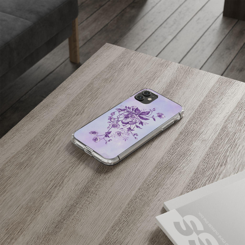 Floral design In Purple Clear Cases