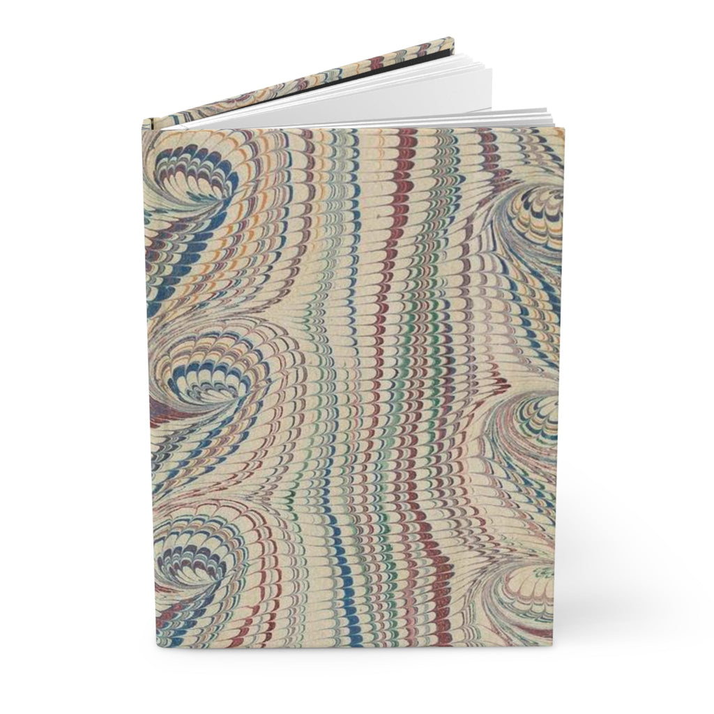 Beige Vintage Italian Feather Marble Design on Hardcover Journal Matte
