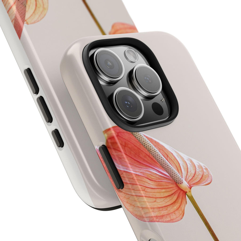 Orange Flower with Leaves Tough Phone Cases