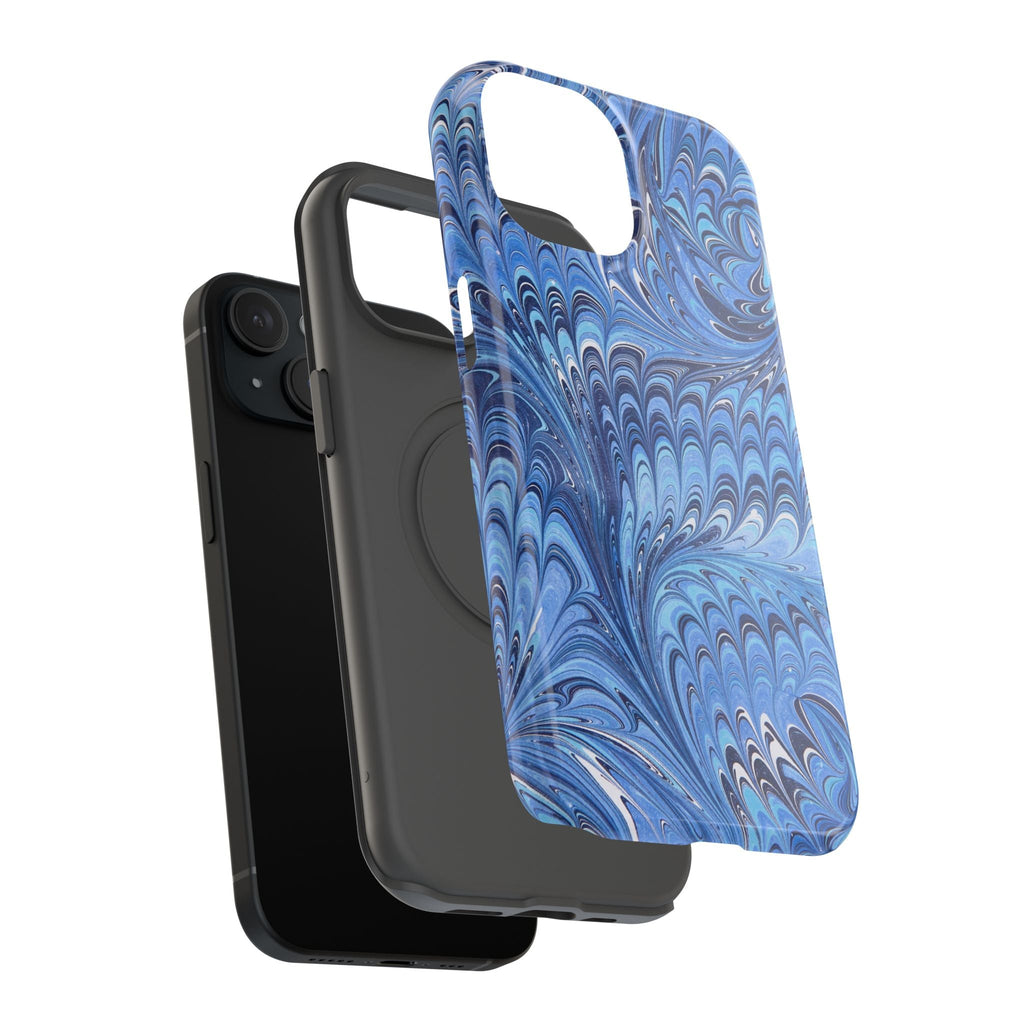 Blue Marbled Swirl Phone Case - Dual Layer Case