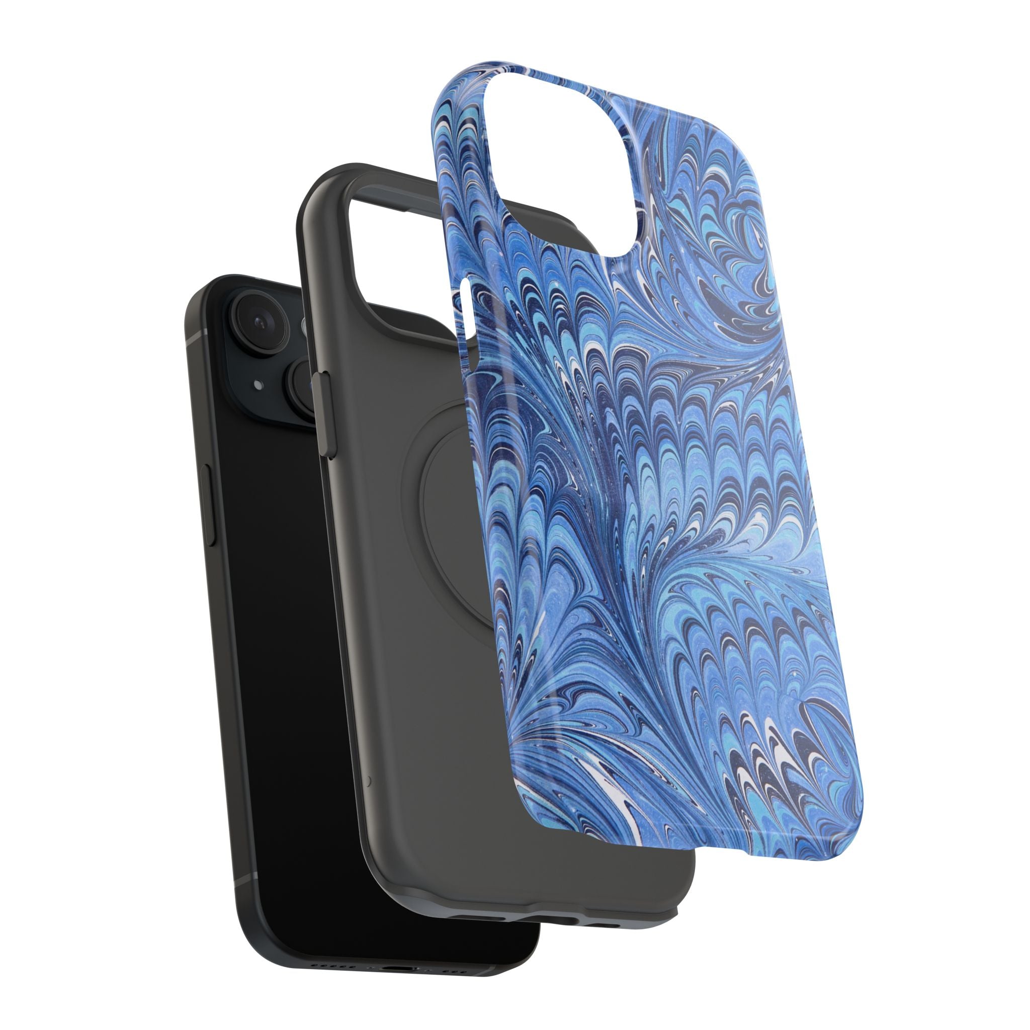 Blue Marbled Swirl Phone Case - Dual Layer Case