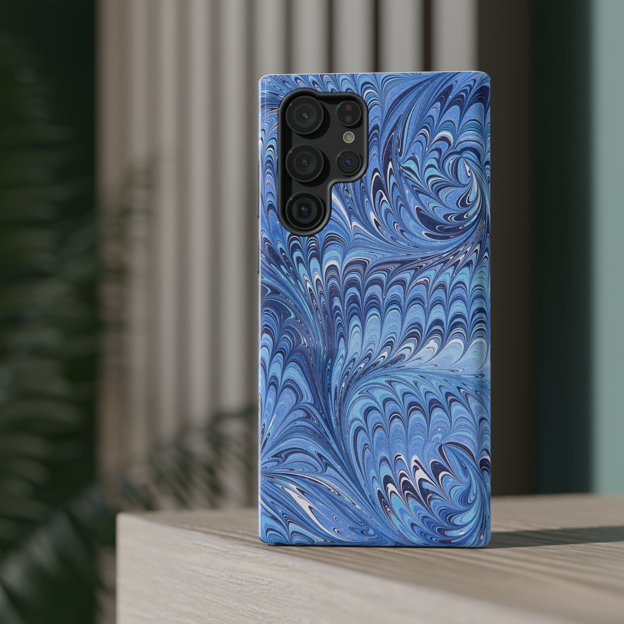 Blue Marbled Swirl Phone Case - Dual Layer Case
