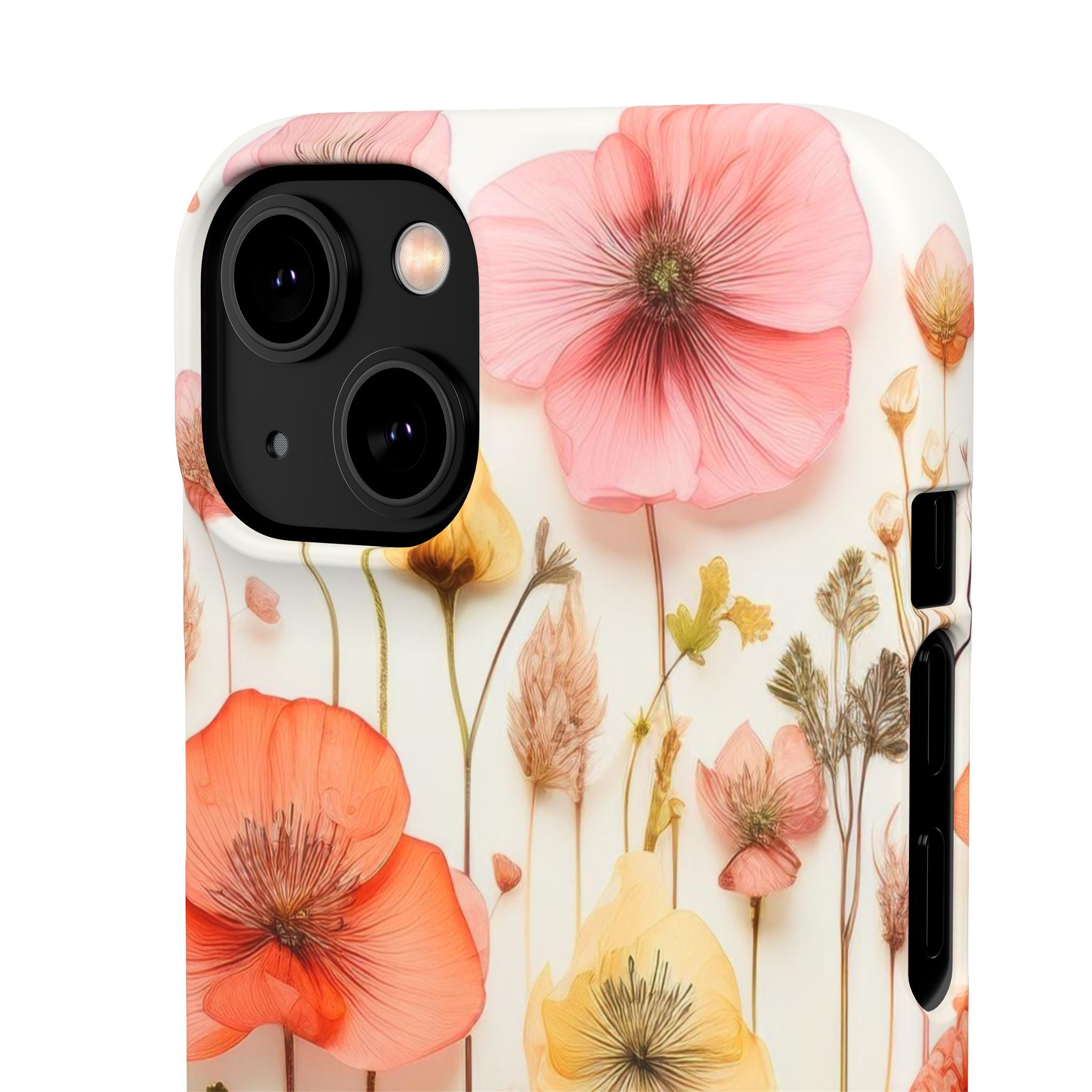 Pink Floral Pressed Flowers - Slim Case