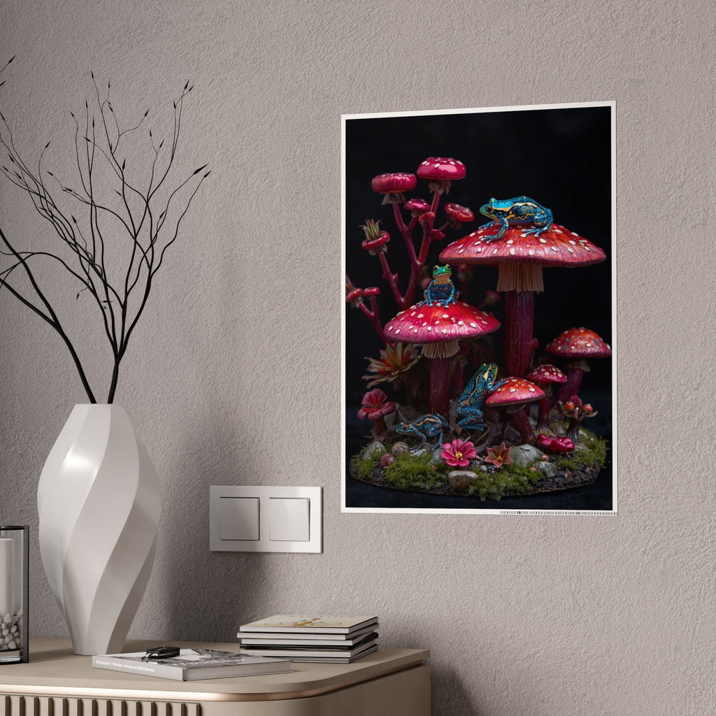 Gloss Poster — Midnight Mushroom Fantasy Art Print