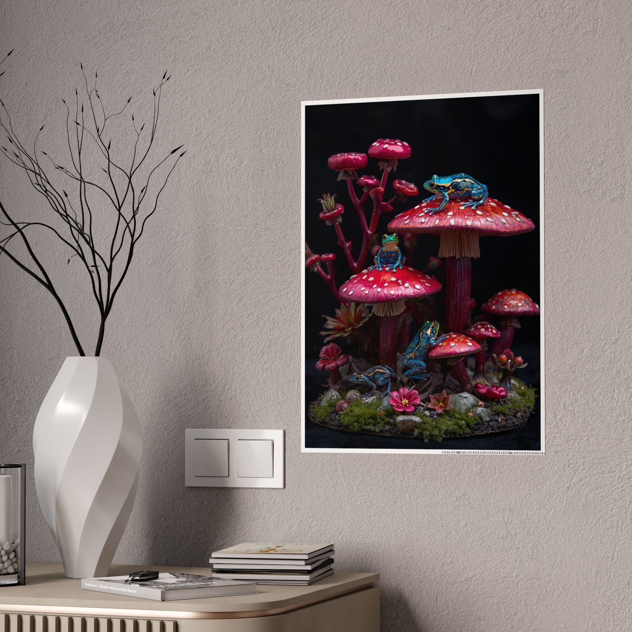 Gloss Poster — Midnight Mushroom Fantasy Art Print