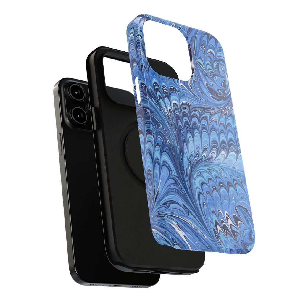 Blue Marbled Swirl Phone Case - Dual Layer Case