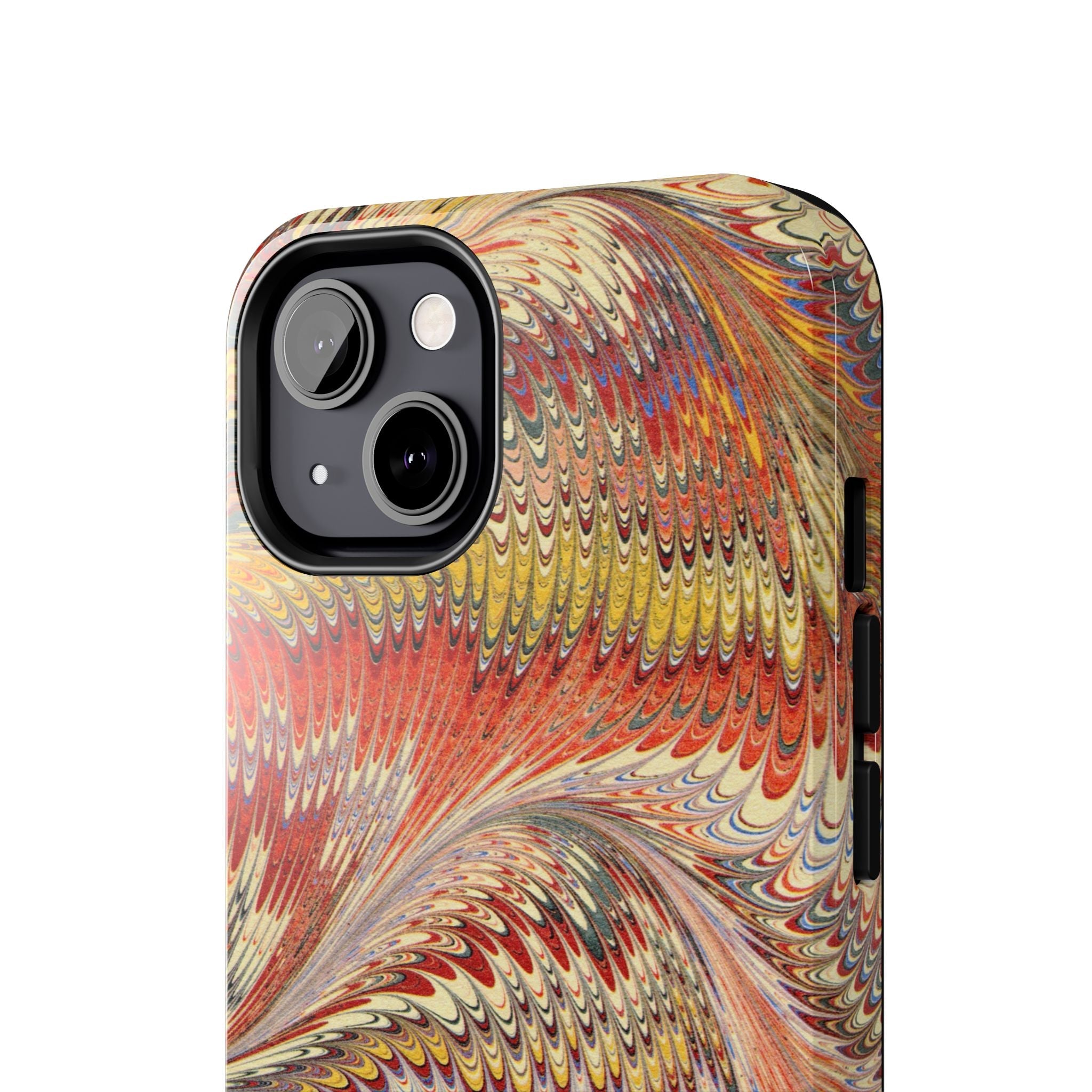 Orange, Rust and Gold Marble Italian Tough Phone Case — Durable Marbled Phone Case