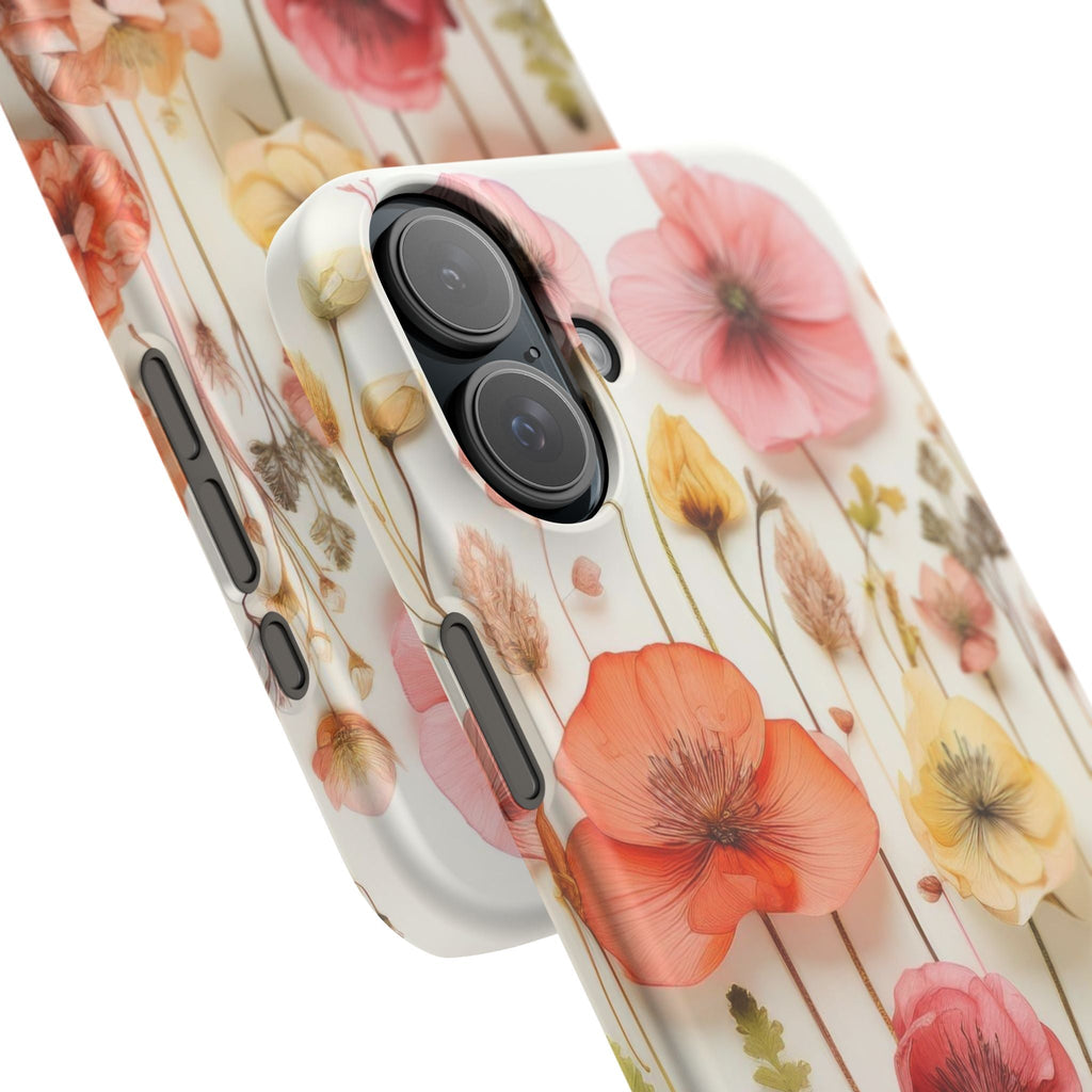 Pink Floral Pressed Flowers - Slim Case