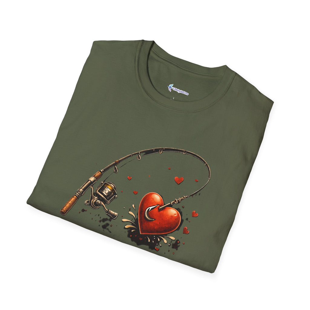 Caught Feelings Fishing Valentine T-Shirt