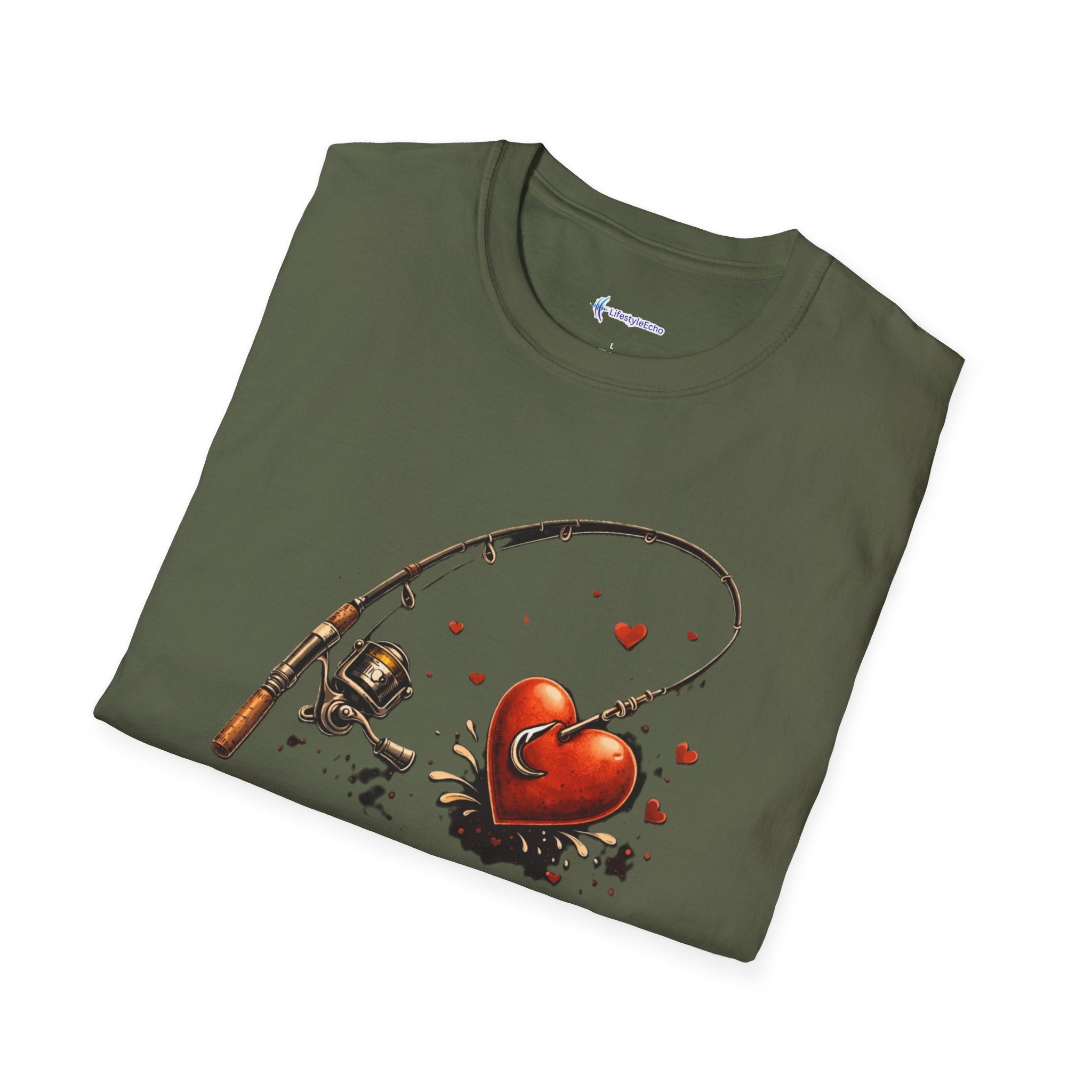 Caught Feelings Fishing Valentine T-Shirt