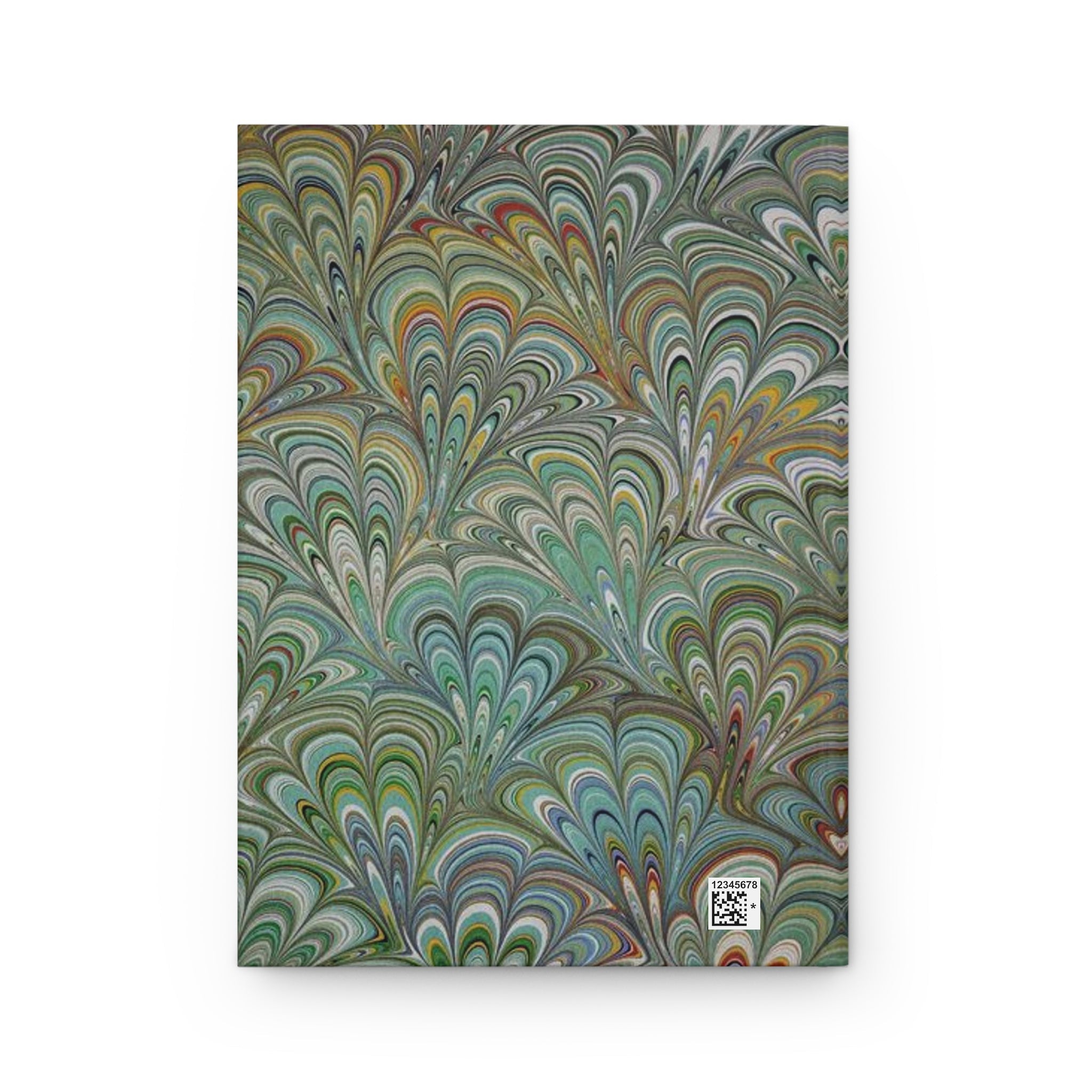 Green Peacock Vintage Italian Marbled Hardcover Journal