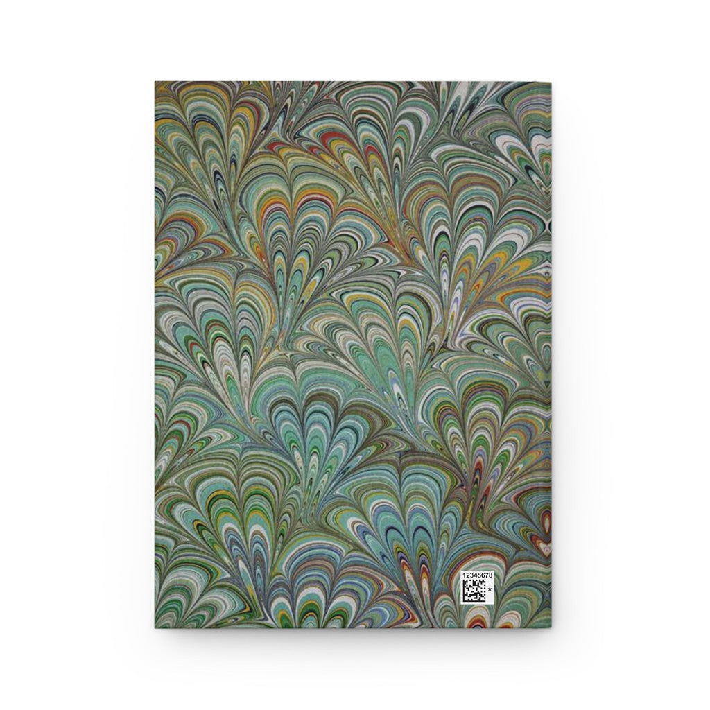 Green Peacock Vintage Italian Marbled Hardcover Journal