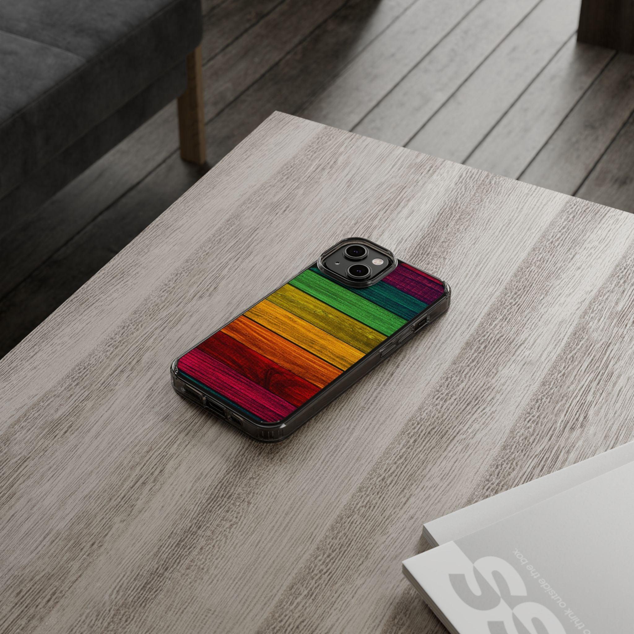 Rainbow On Woods Clear Cases
