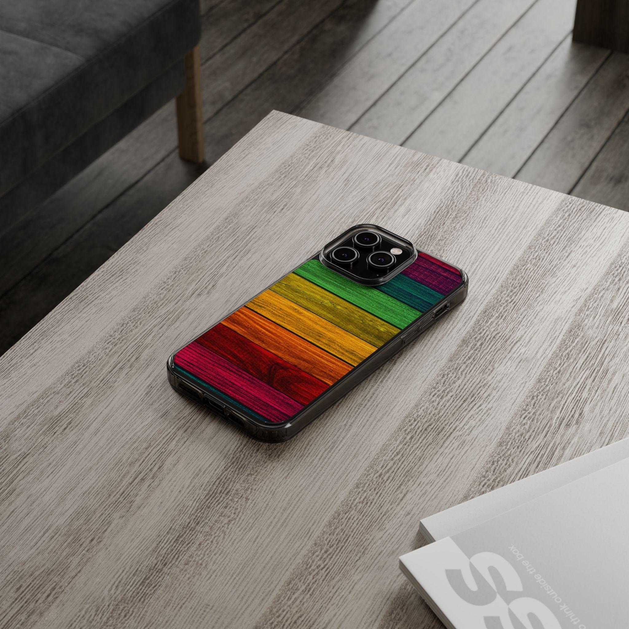 Rainbow On Woods Clear Cases