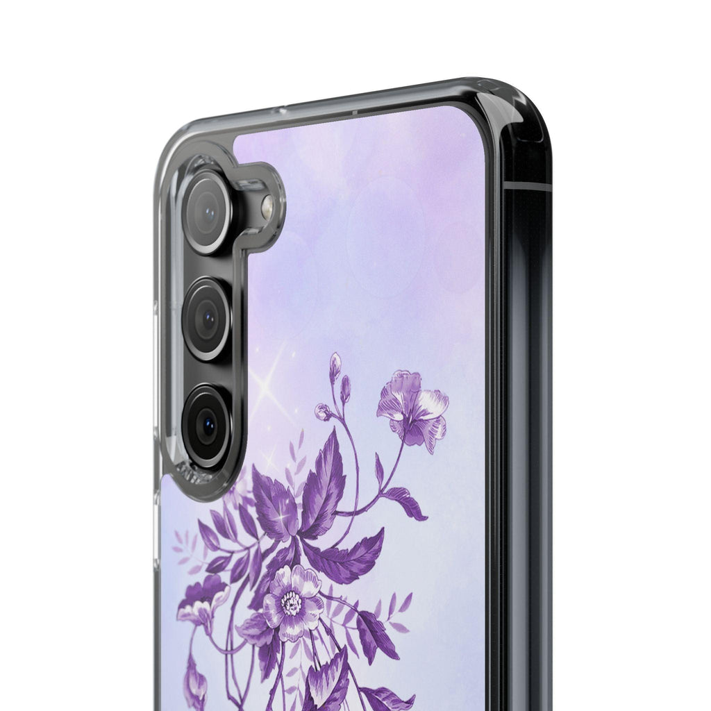 Floral design In Purple Clear Cases
