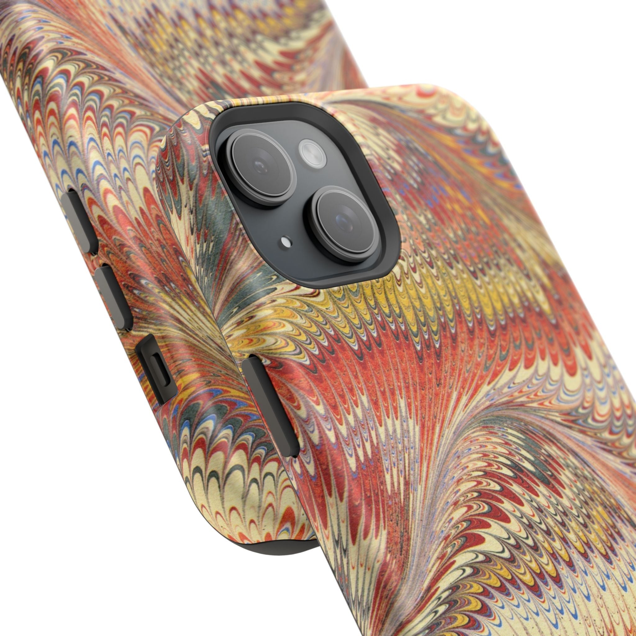 Rust and Gold Italian Vintage Marble Design Durable Phone Case for Apple + Samsung