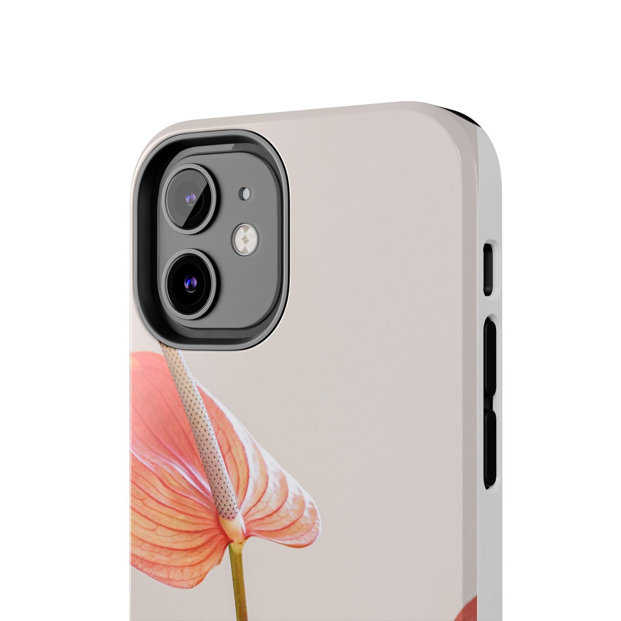 Orange Flower with Leaves Tough Phone Cases