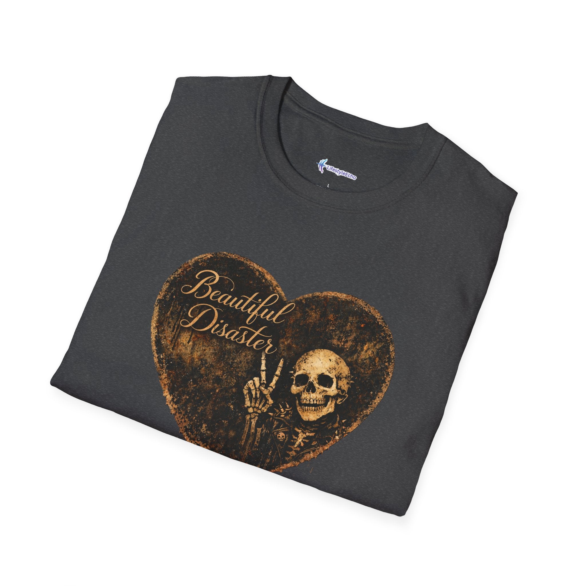 Beautiful Disaster Heart T-Shirt — Heart Graphic 'Beautiful Disaster' Tee