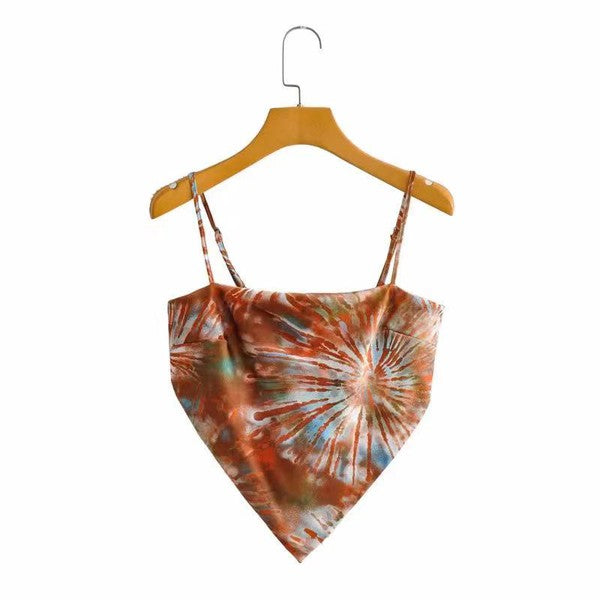 Cropped scarf tank top