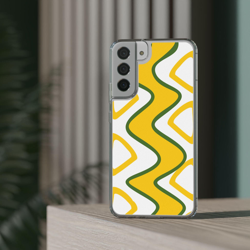 Bright Yellow Abstract With Shape Clear Cases