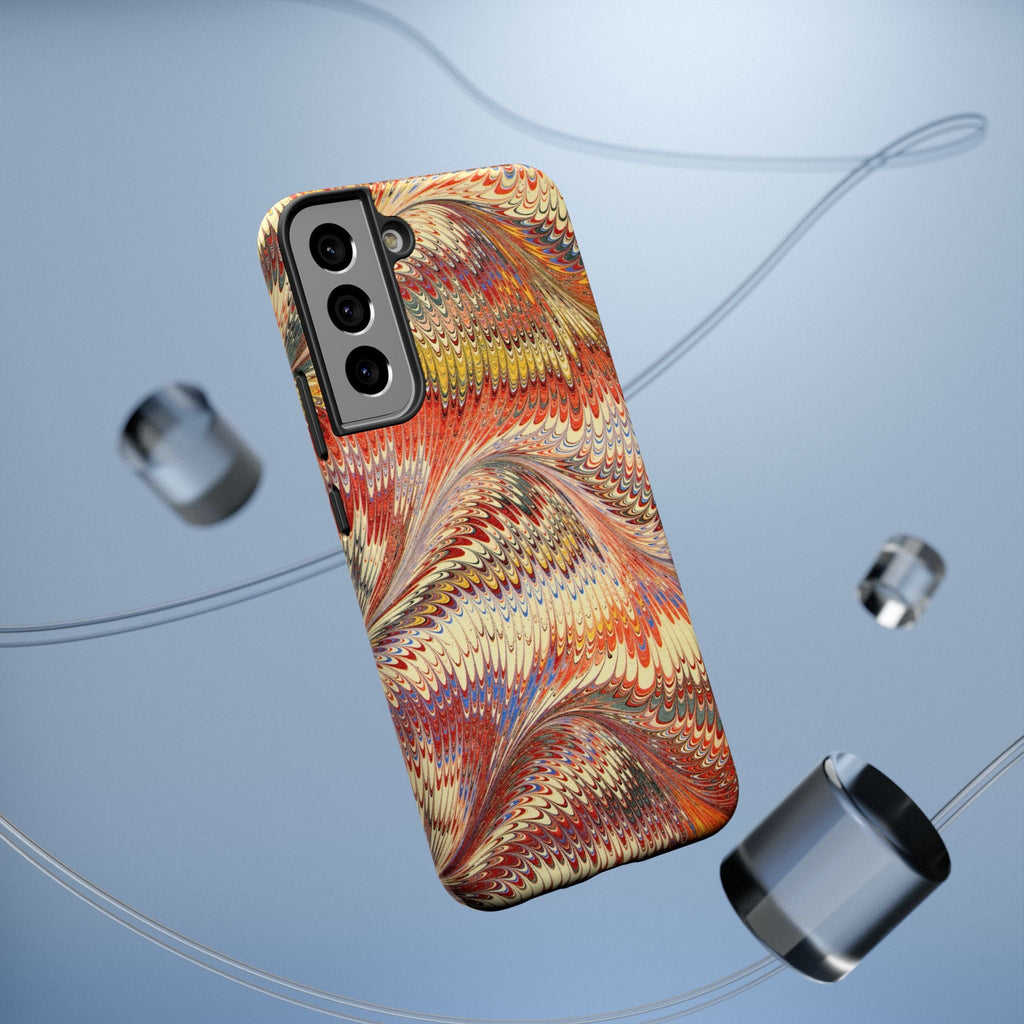 Rust and Gold Italian Vintage Marble Design Durable Phone Case for Apple + Samsung