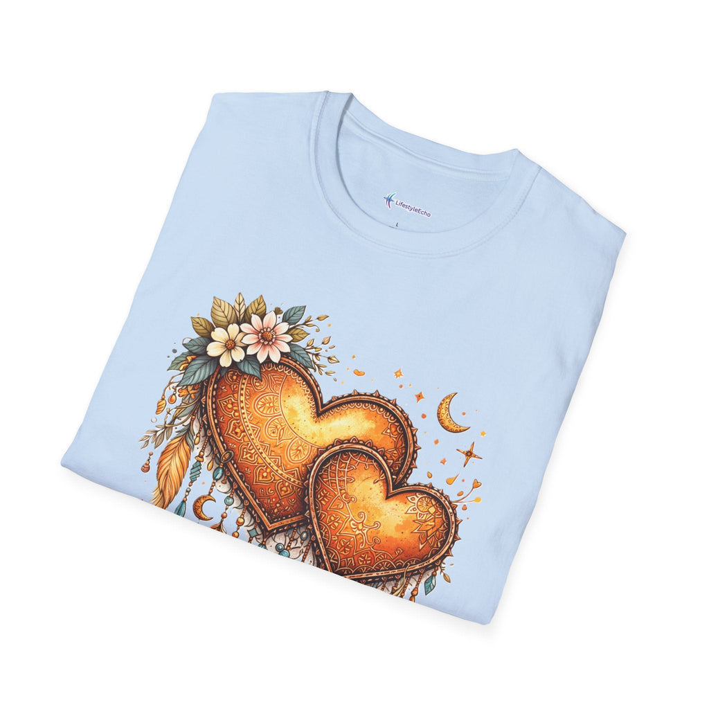 Boho Henna Heart T-Shirt - Native American Valentine Design
