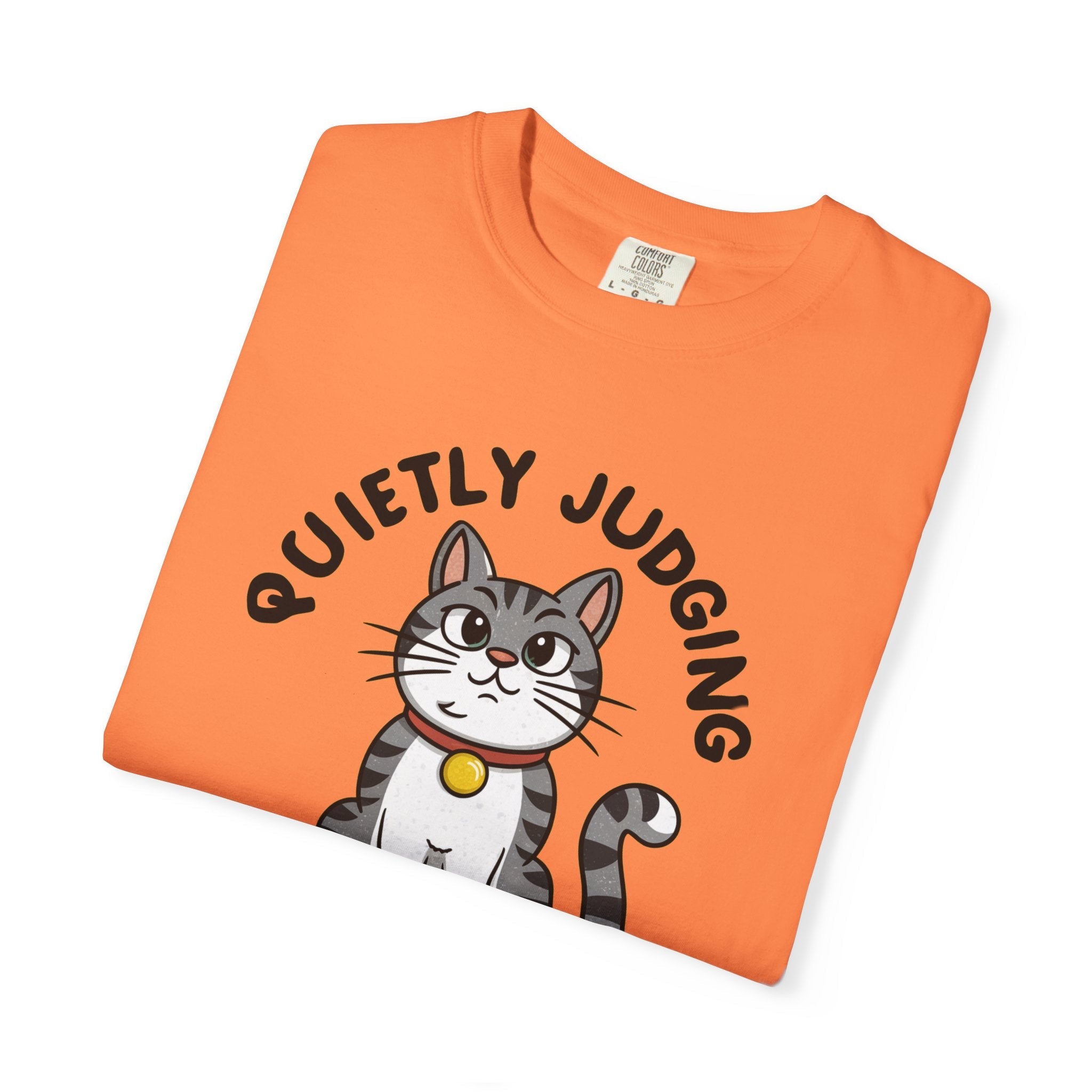 Cat Quietly Judging Tee - Comfort Colors Cotton Shirt - DipaliZ