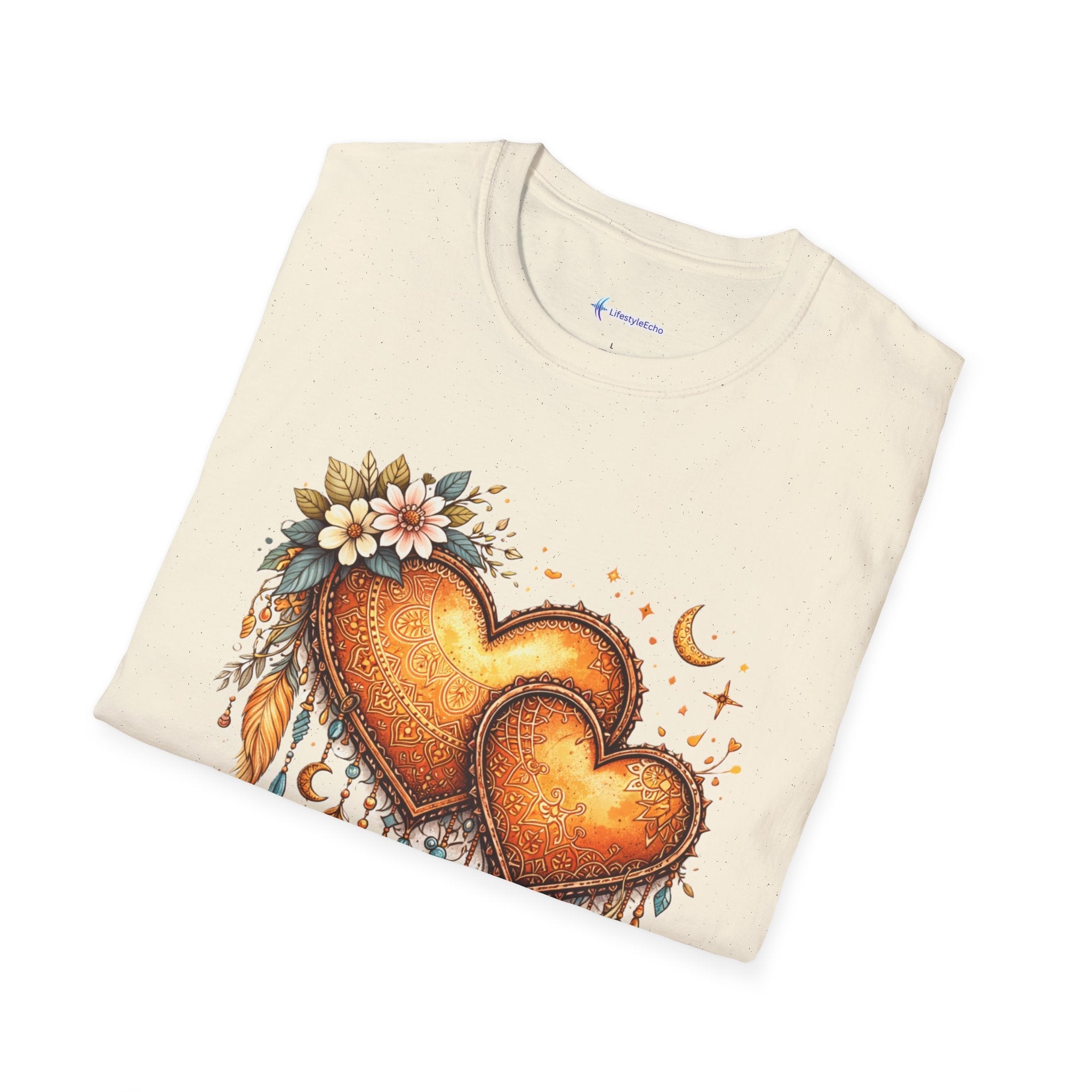 Boho Henna Heart T-Shirt - Native American Valentine Design