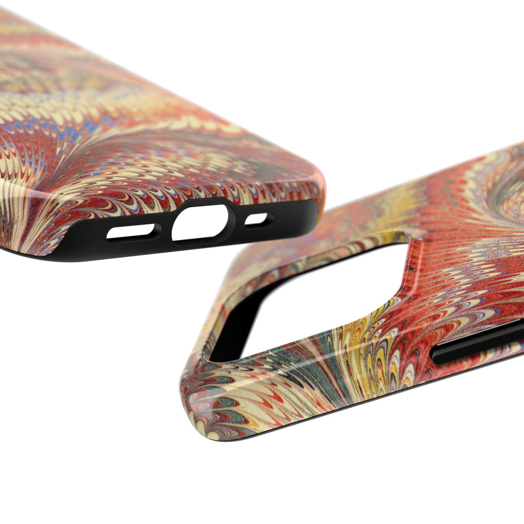 Rust and Gold Marble Italian Tough Phone Case — Durable Marbled Phone Case