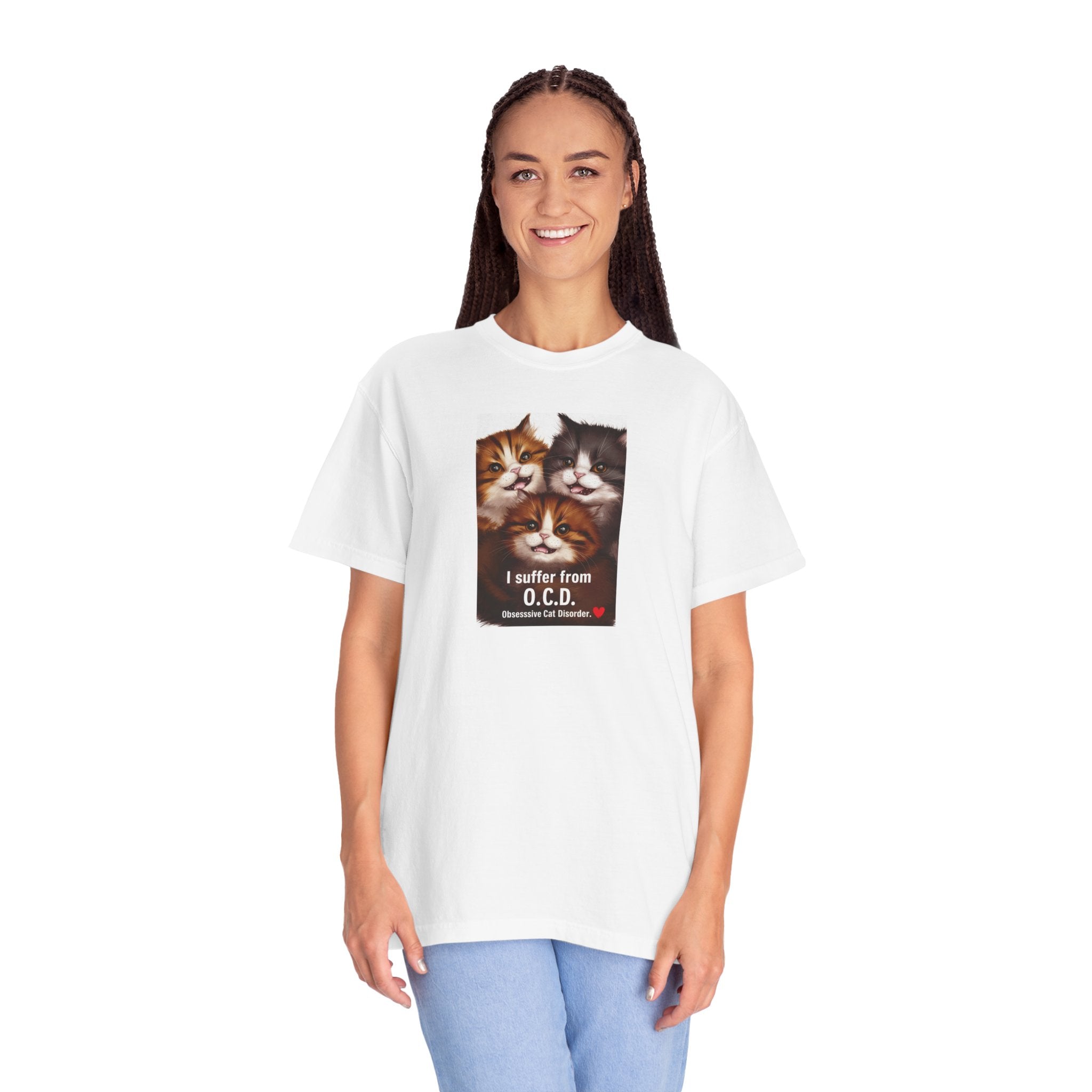 Obsessive Cat Disorder Tee - Comfort Colors Cotton - DipaliZ