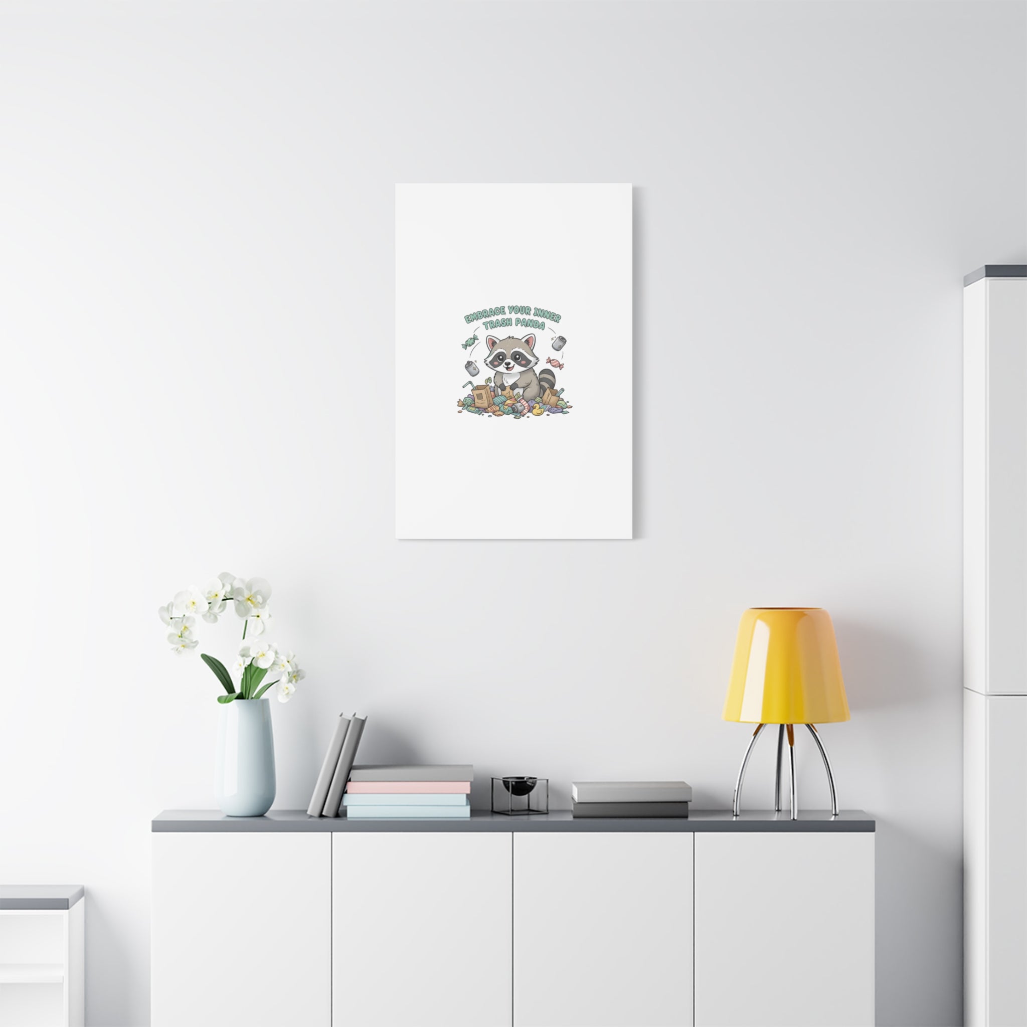 Embrace Your Inner Trash Panda Canvas | Matte Stretched Wall Art, Trash Animal Joy