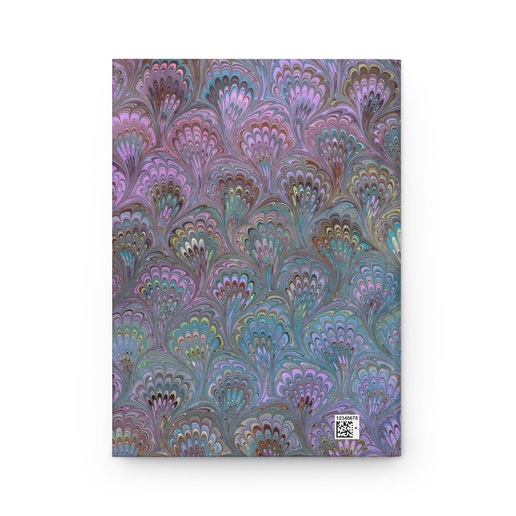 Lavender and Purple Italian Feather Marble Design on Hardcover Journal Matte