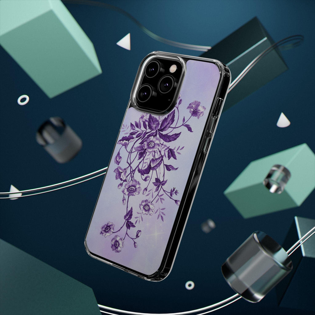 Floral design In Purple Clear Cases