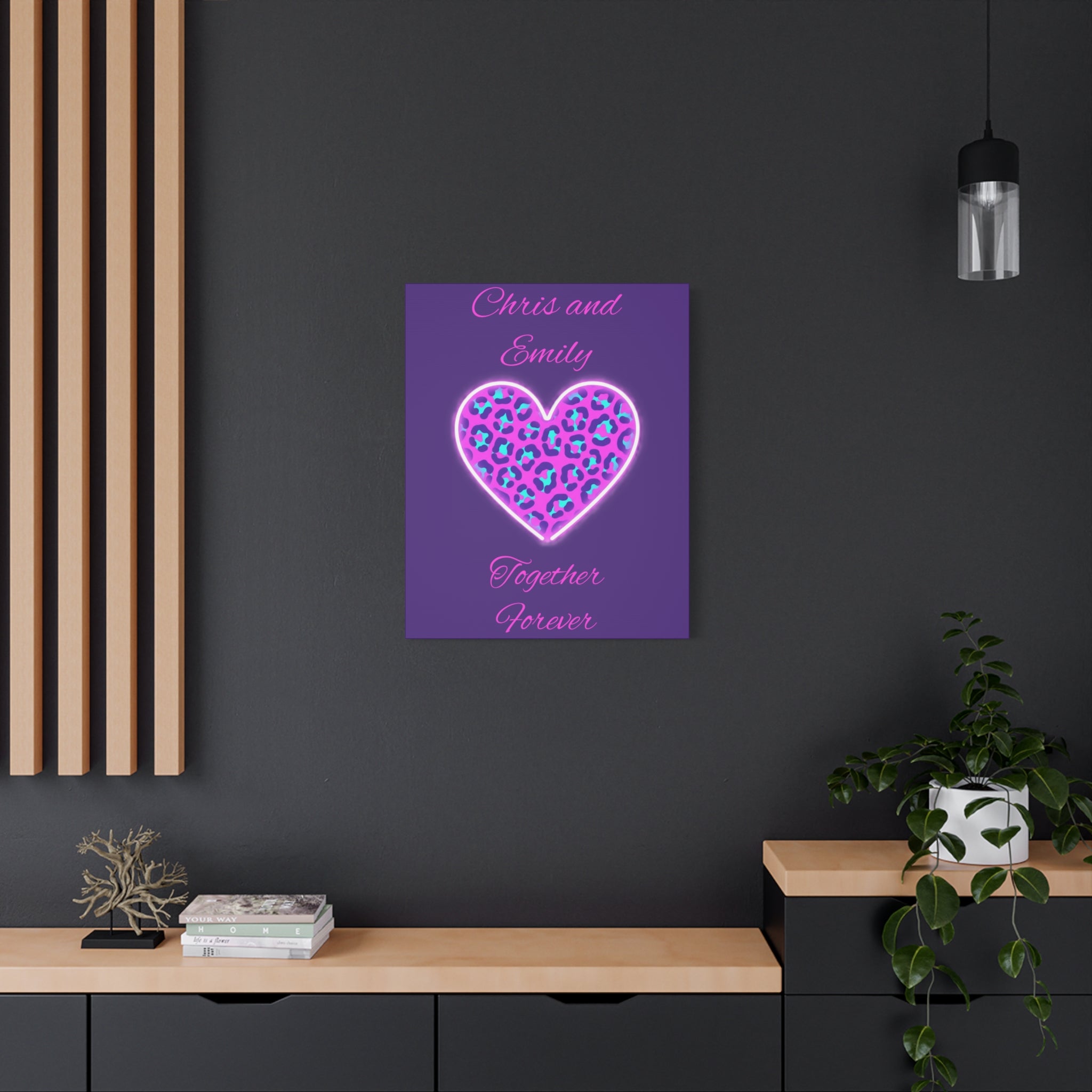 Copy of Personalized Neon Leopard Heart Canvas - Make it your own