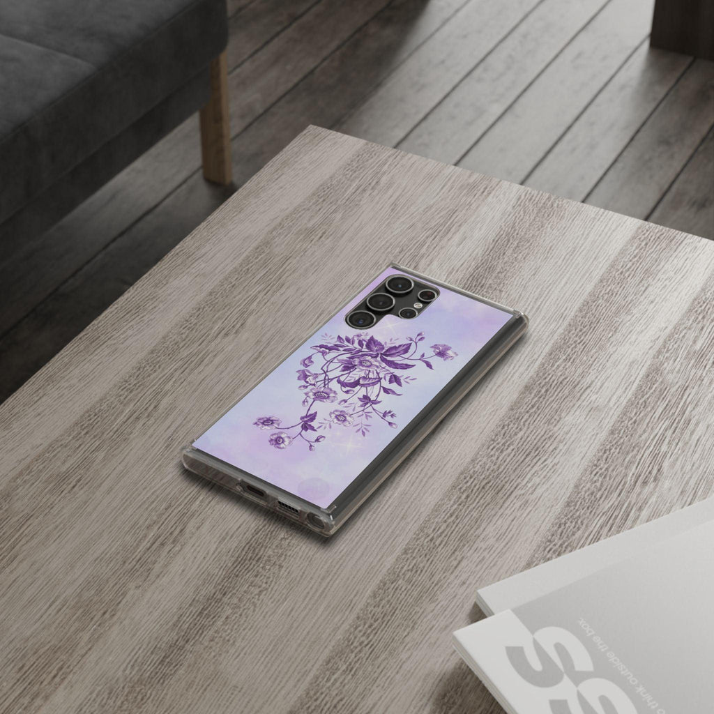 Floral design In Purple Clear Cases