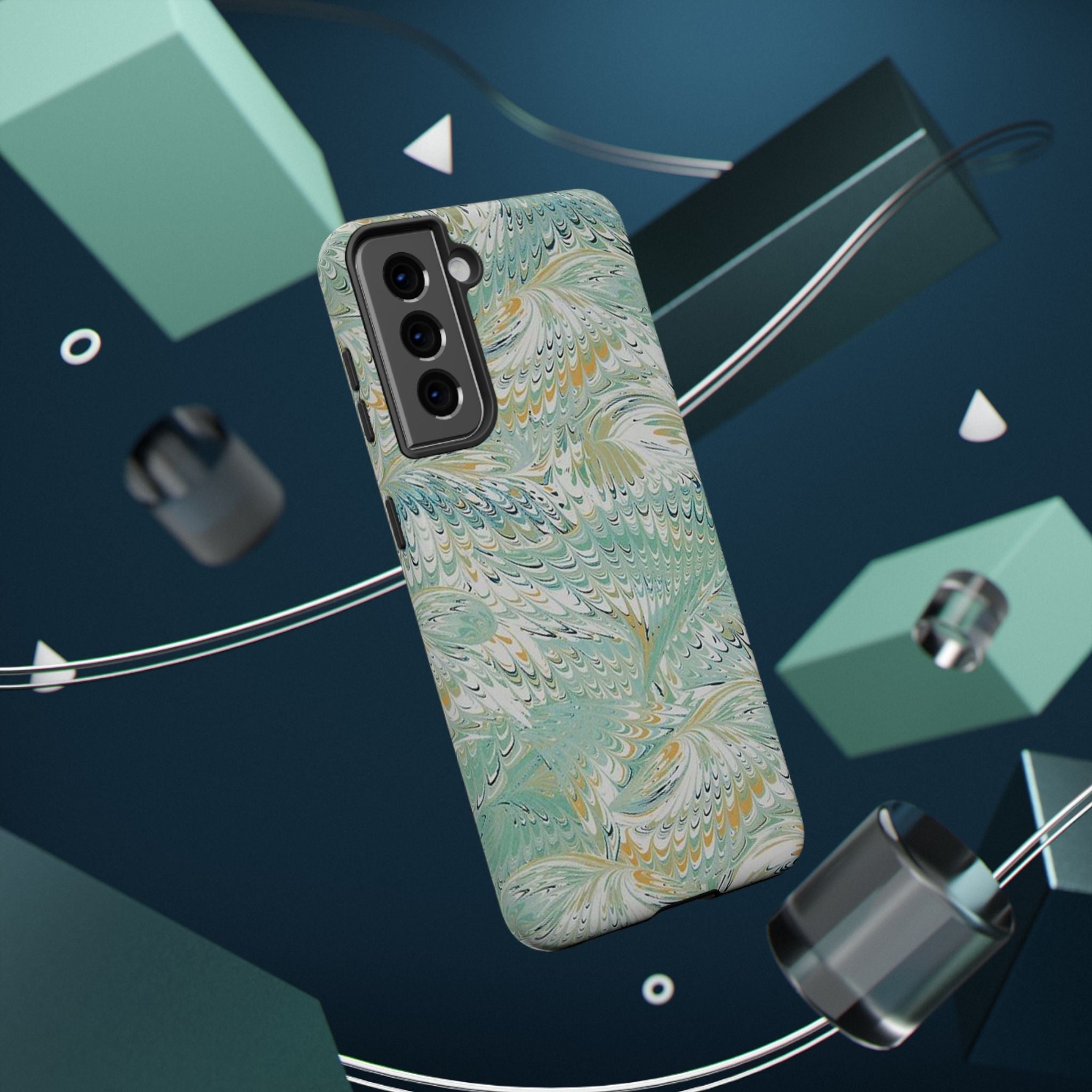Mint Green Marbled Swirl Phone Case - Dual Layer