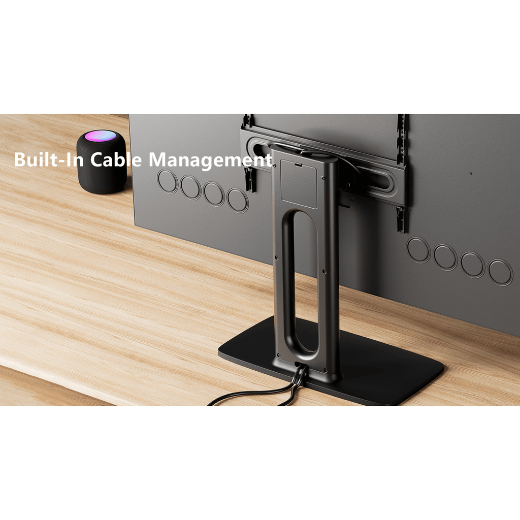 ErgoAV Tabletop TV Stand with Swivel for up to 86" TVs with Storage Compartment