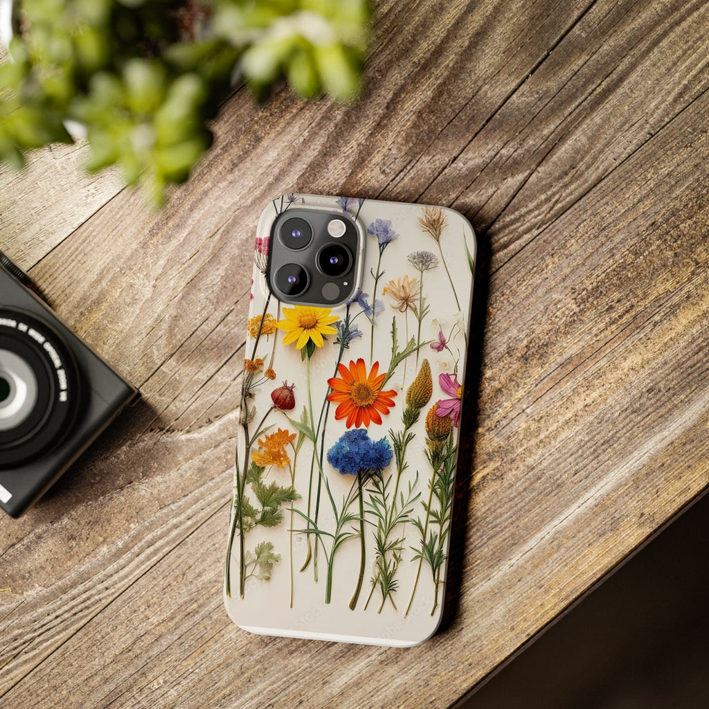 Floral Phone Cases, Slim Protective Cover, Pressed Flowers Design, iPhone 17 Case, Botanical Phone Accessories, Floral Theme Phone Case
