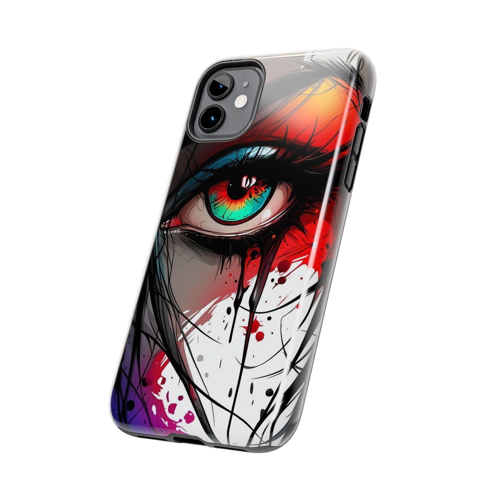 Girl Colorful Eye Painted Printed Tough Phone Case for iPhone & Samsung Galaxy - Artistic & Vibrant Design