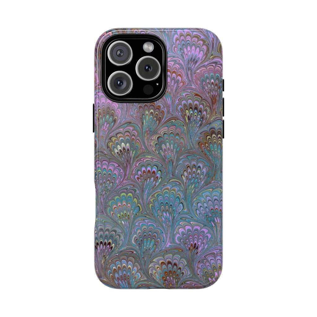 Lavender Marbled Peacock Durable Phone Case - Dual Layer - Matte or Glossy