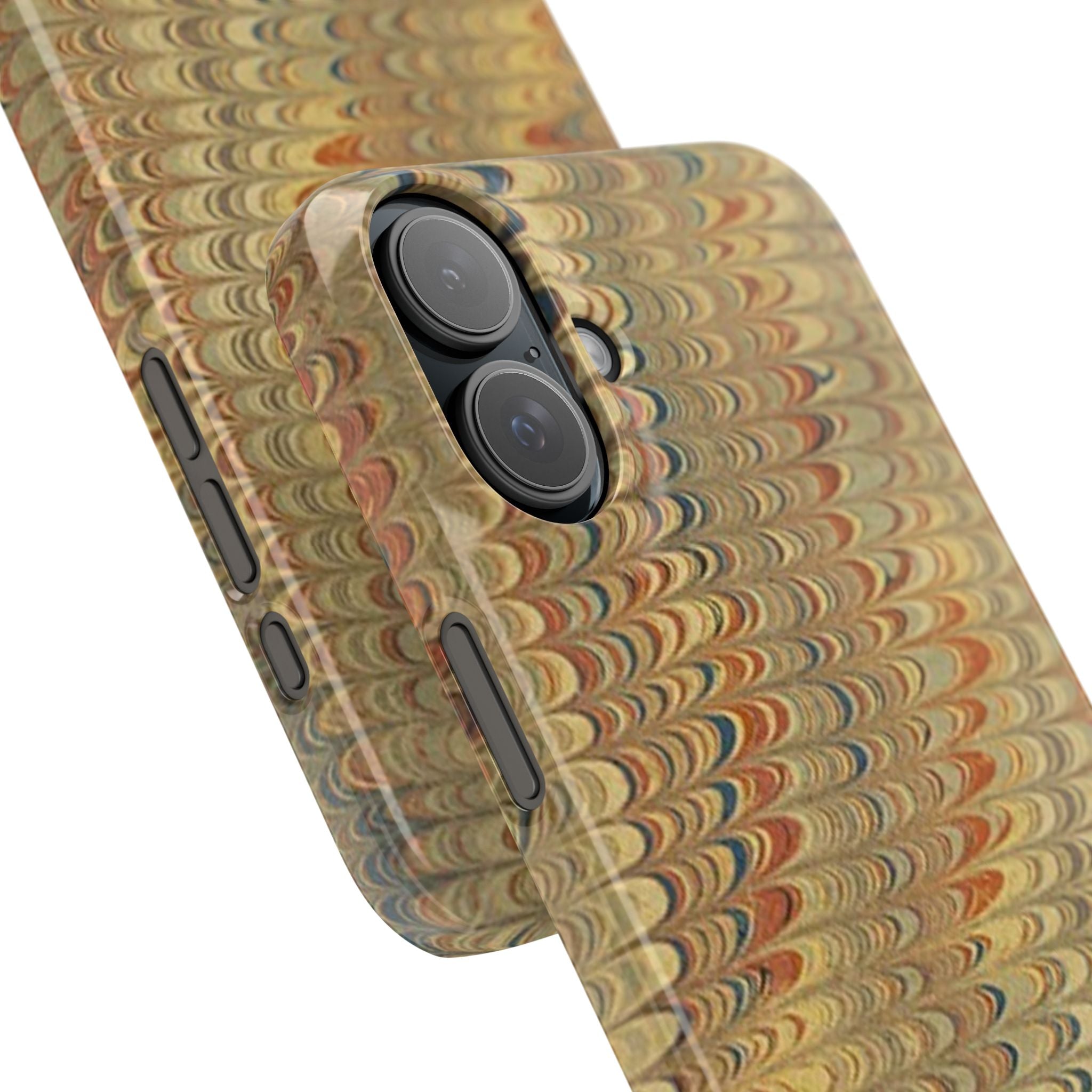 Phone Cases - Golden Fall Neutrals Italian Marbled Design, Gift for Art Lovers, Customizable and Stylish