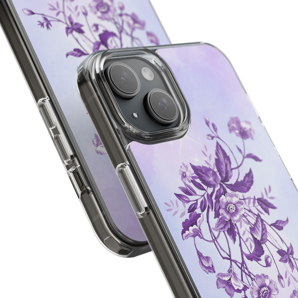 Floral design In Purple Clear Cases