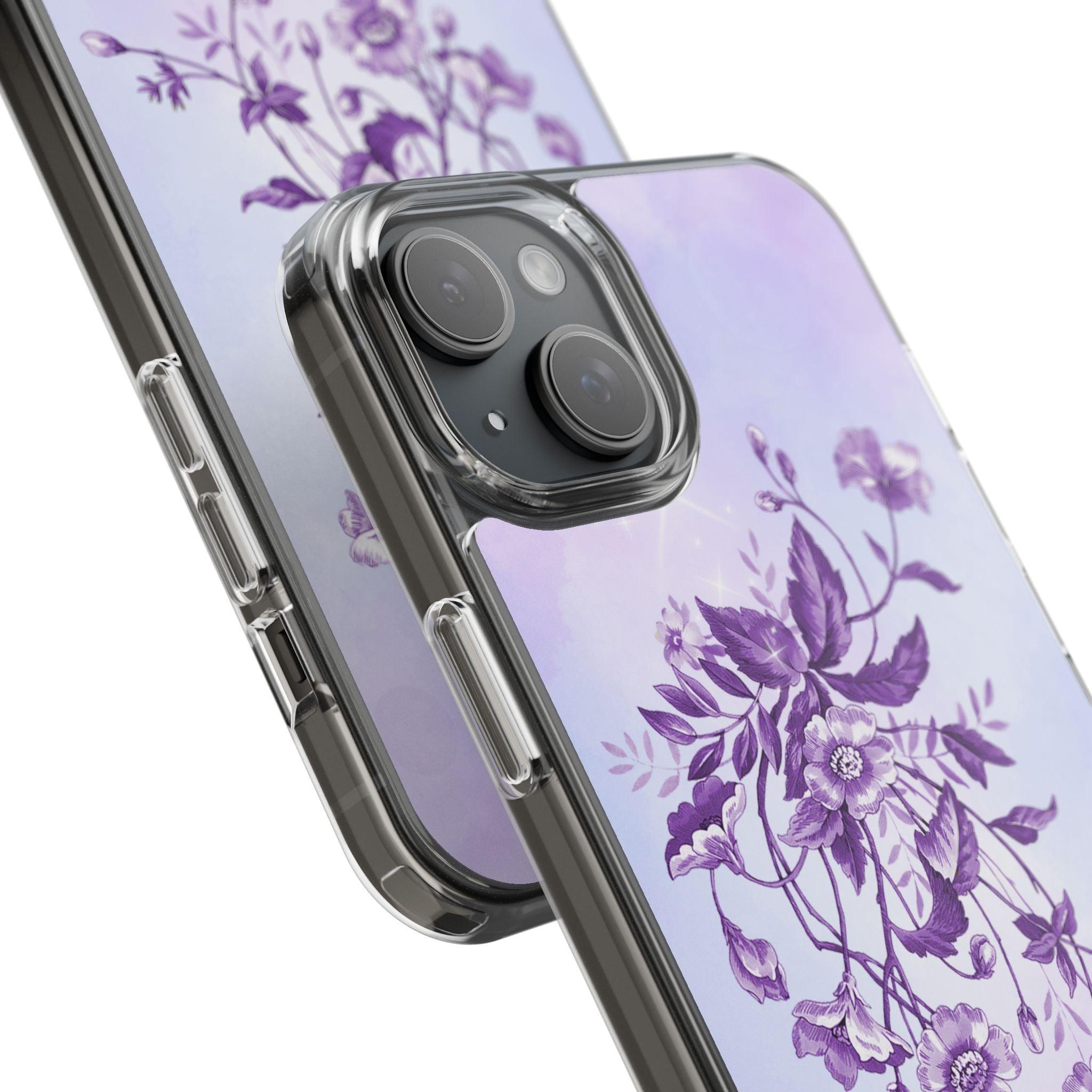 Floral design In Purple Clear Cases