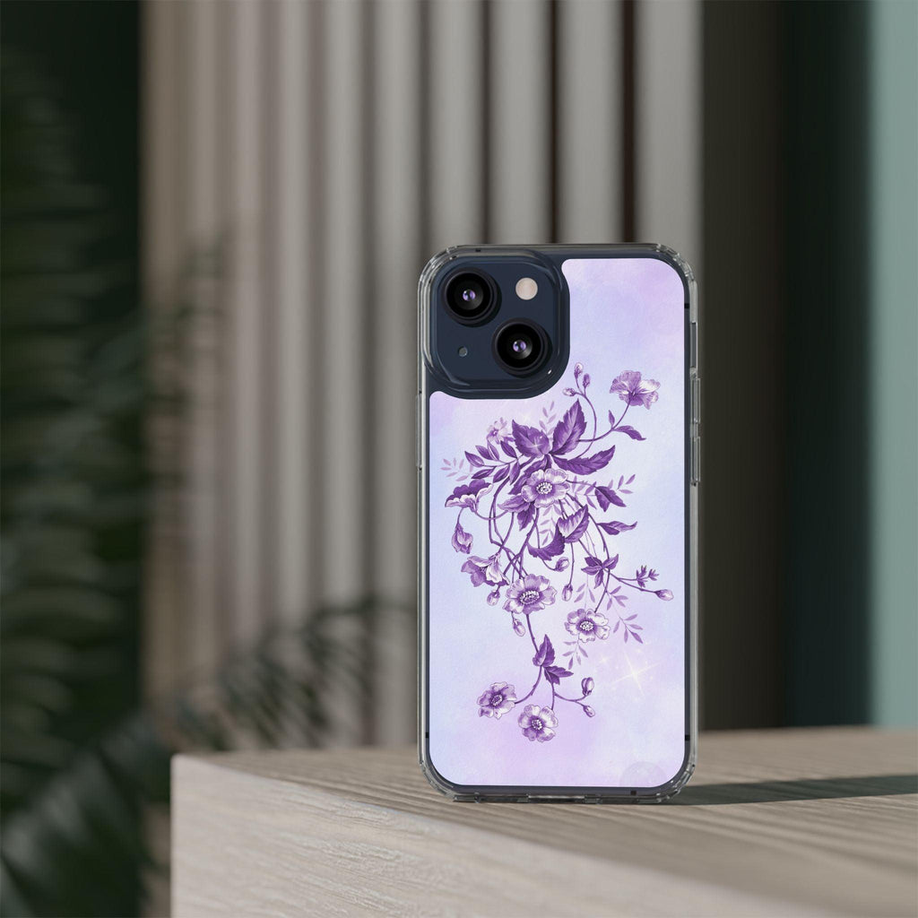 Floral design In Purple Clear Cases