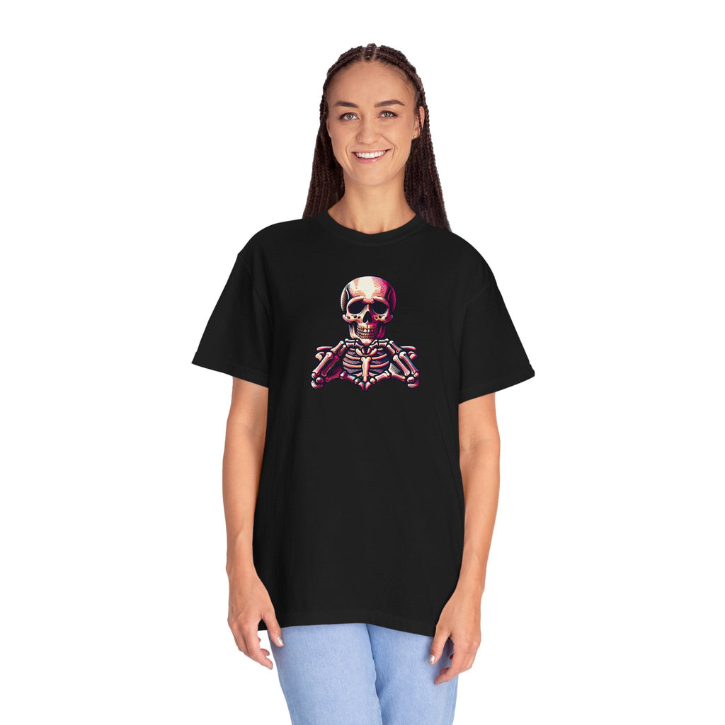 Skeleton With Heart Tee - Soft Cotton Garment-Dyed - DipaliZ