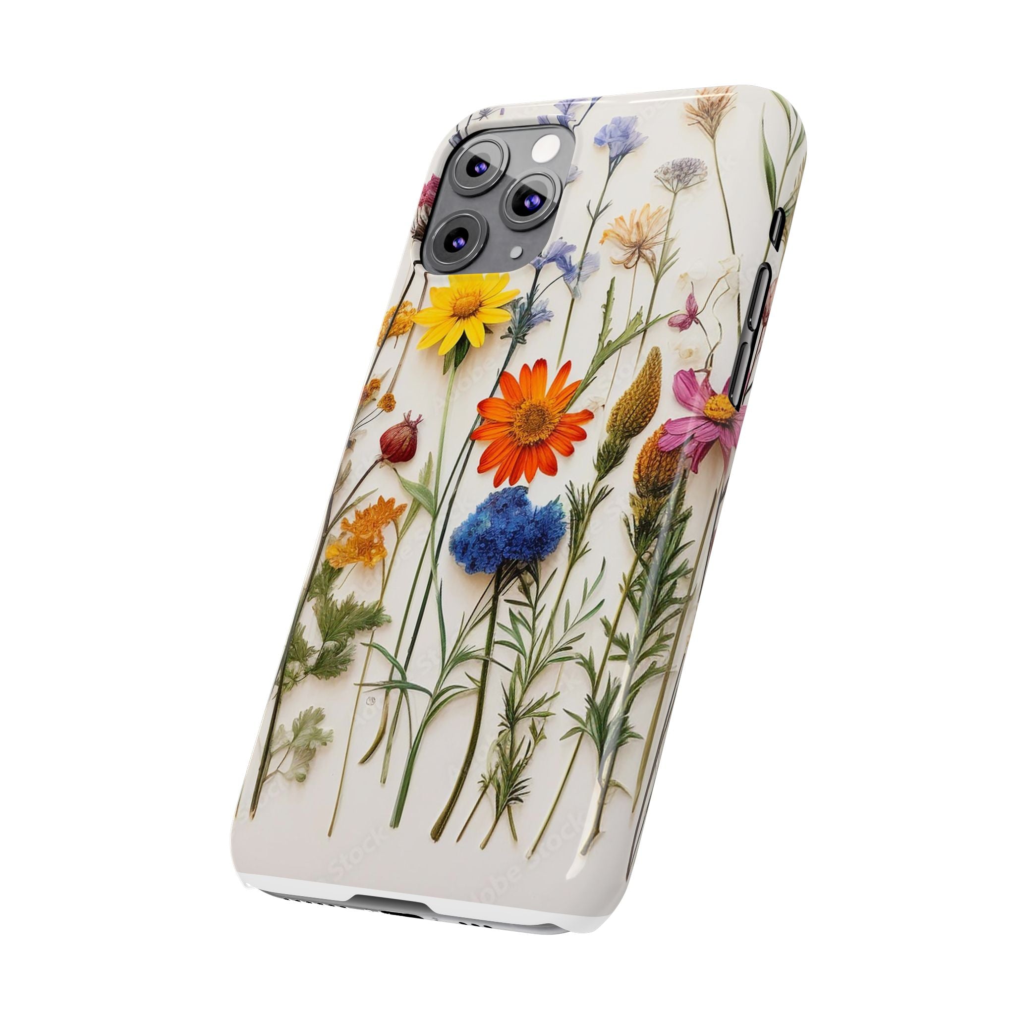 Floral Phone Cases, Slim Protective Cover, Pressed Flowers Design, iPhone 17 Case, Botanical Phone Accessories, Floral Theme Phone Case