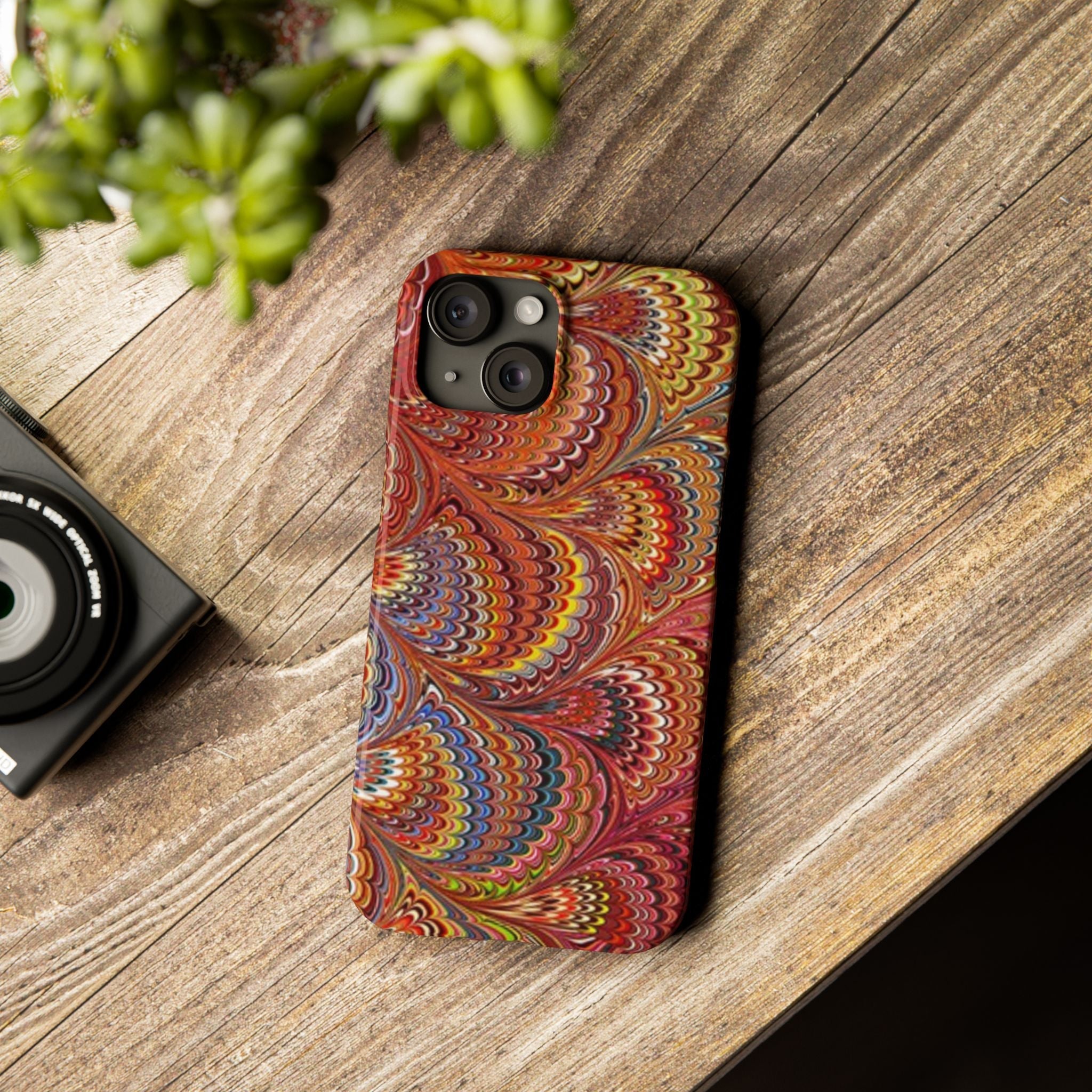 Italian Marbled Design, Red and Blue Pallet