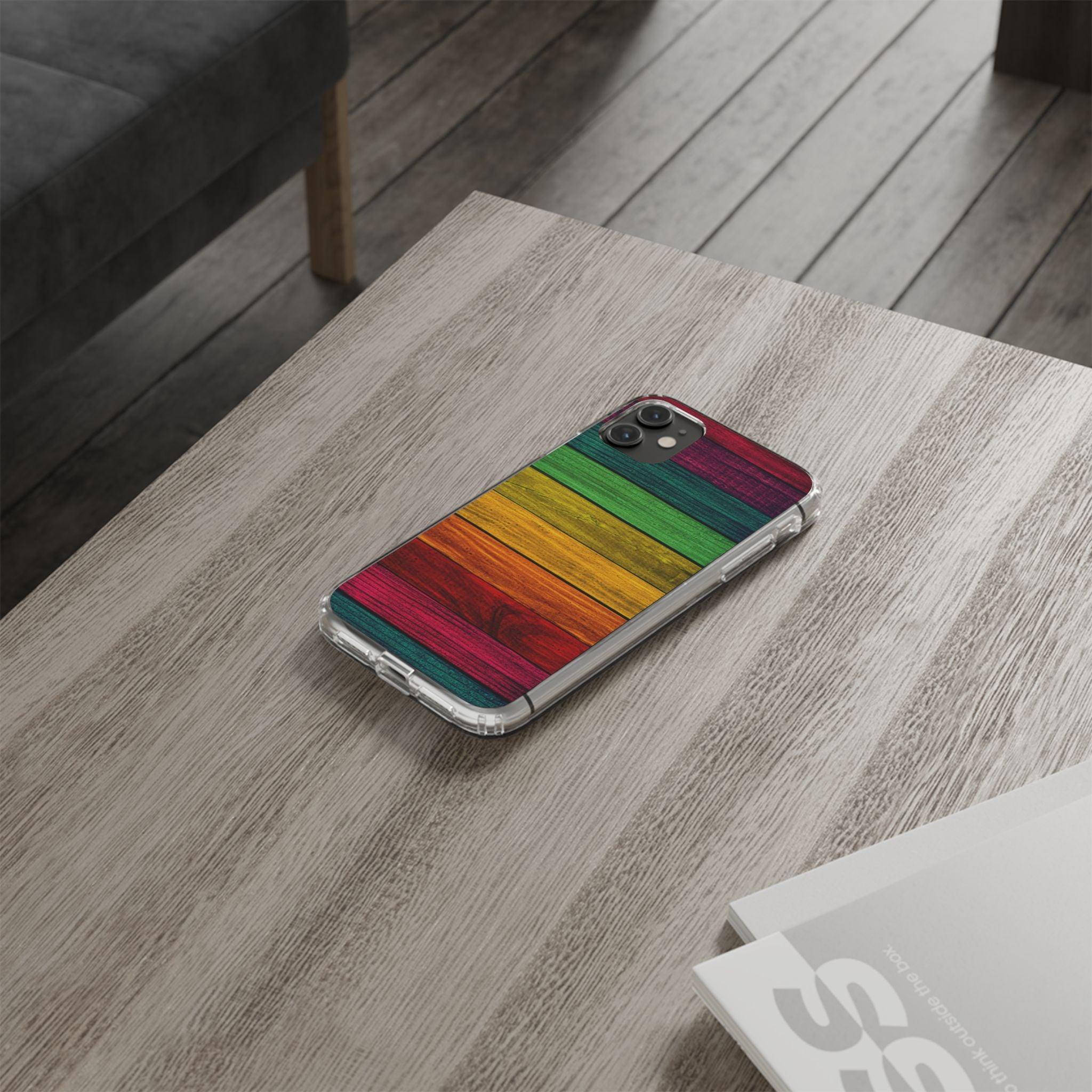 Rainbow On Woods Clear Cases
